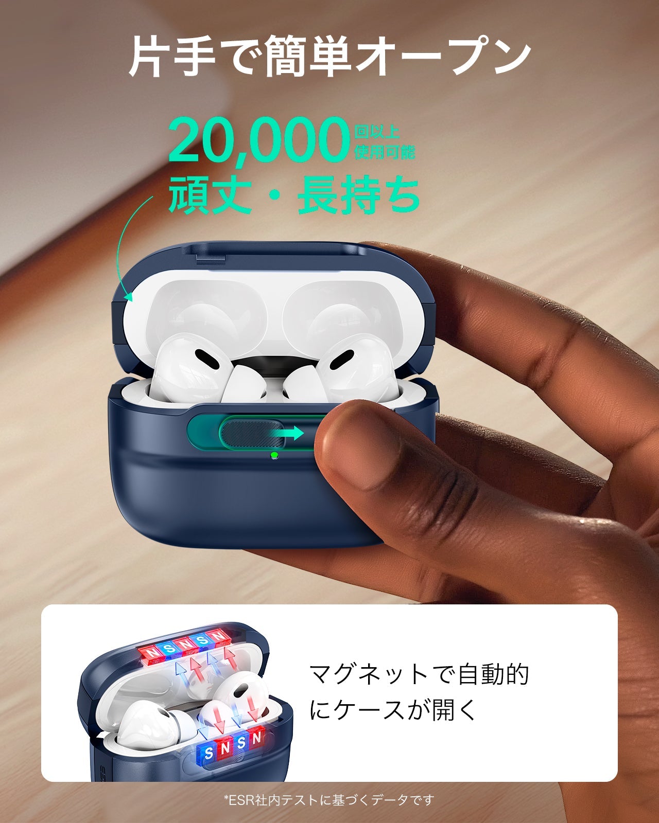 AirPods Pro (2023/2022/2019) Pulse FlickLock Case (HaloLock) - Navy Blue  Product type