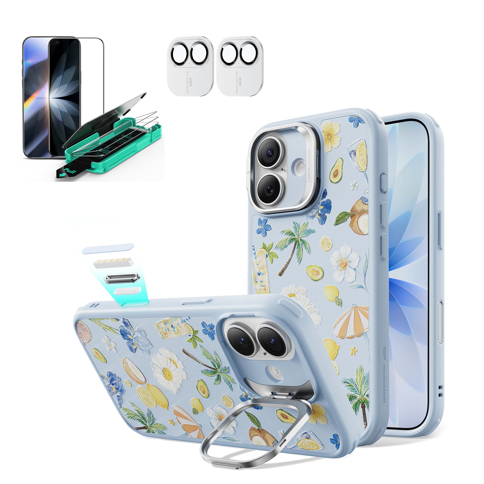 iPhone 17 Bundle Classic Hybrid Magnetic Case (Camera Control, Stash Stand) and Armorite Screen Protector - Tropical Paradise  Product type