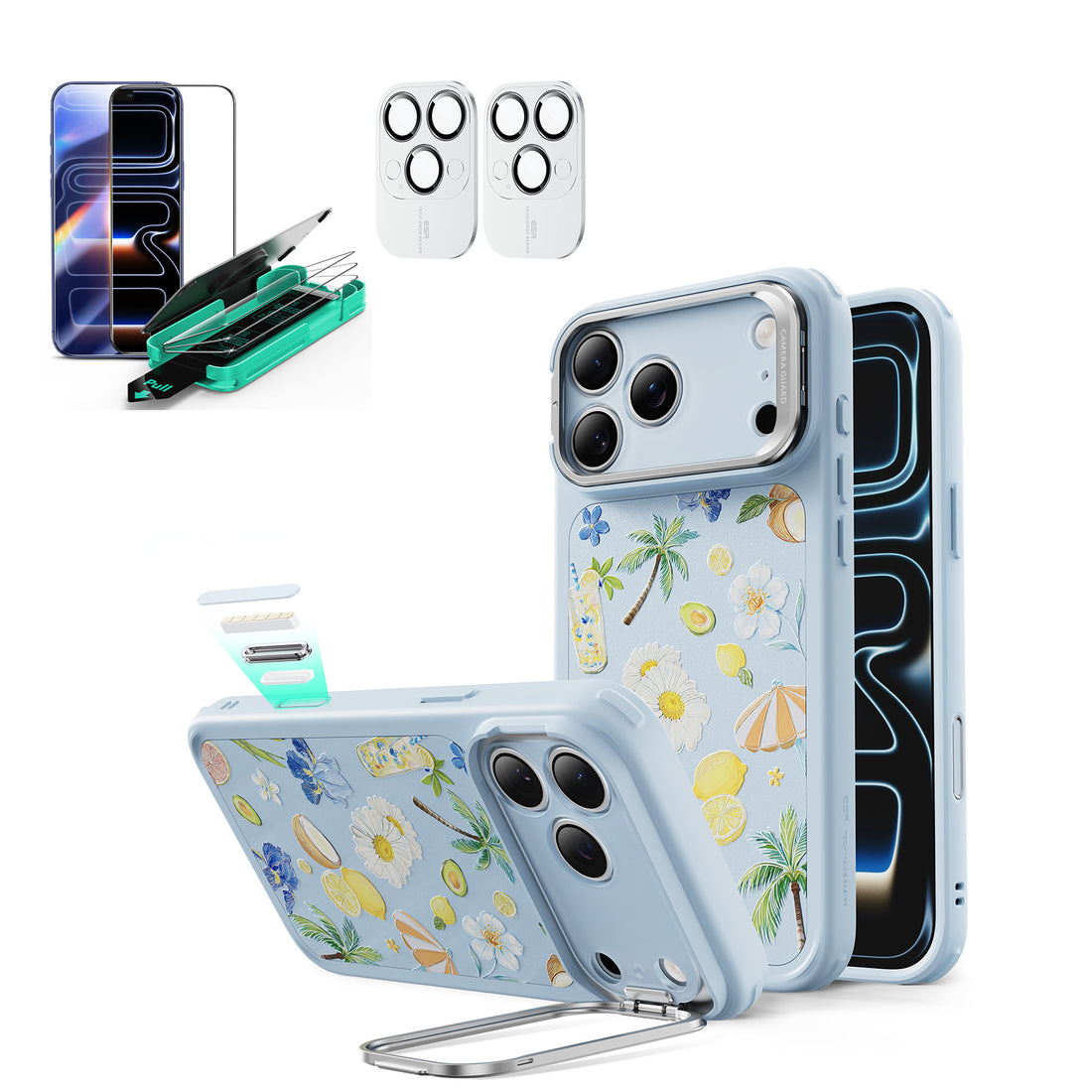 iPhone 17 Pro Max Bundle Classic Hybrid Magnetic Case (Camera Control, Stash Stand) and Armorite Screen Protector - Tropical Paradise  Product type