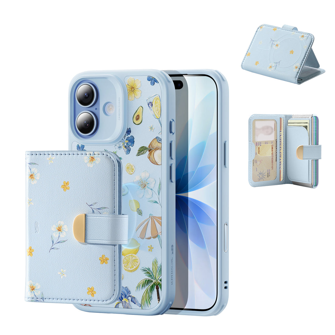 iPhone 17 Classic Hybrid Magnetic Case (Camera Control) & Aura Clutch Magnetic Wallet - Tropical Paradise  Product type