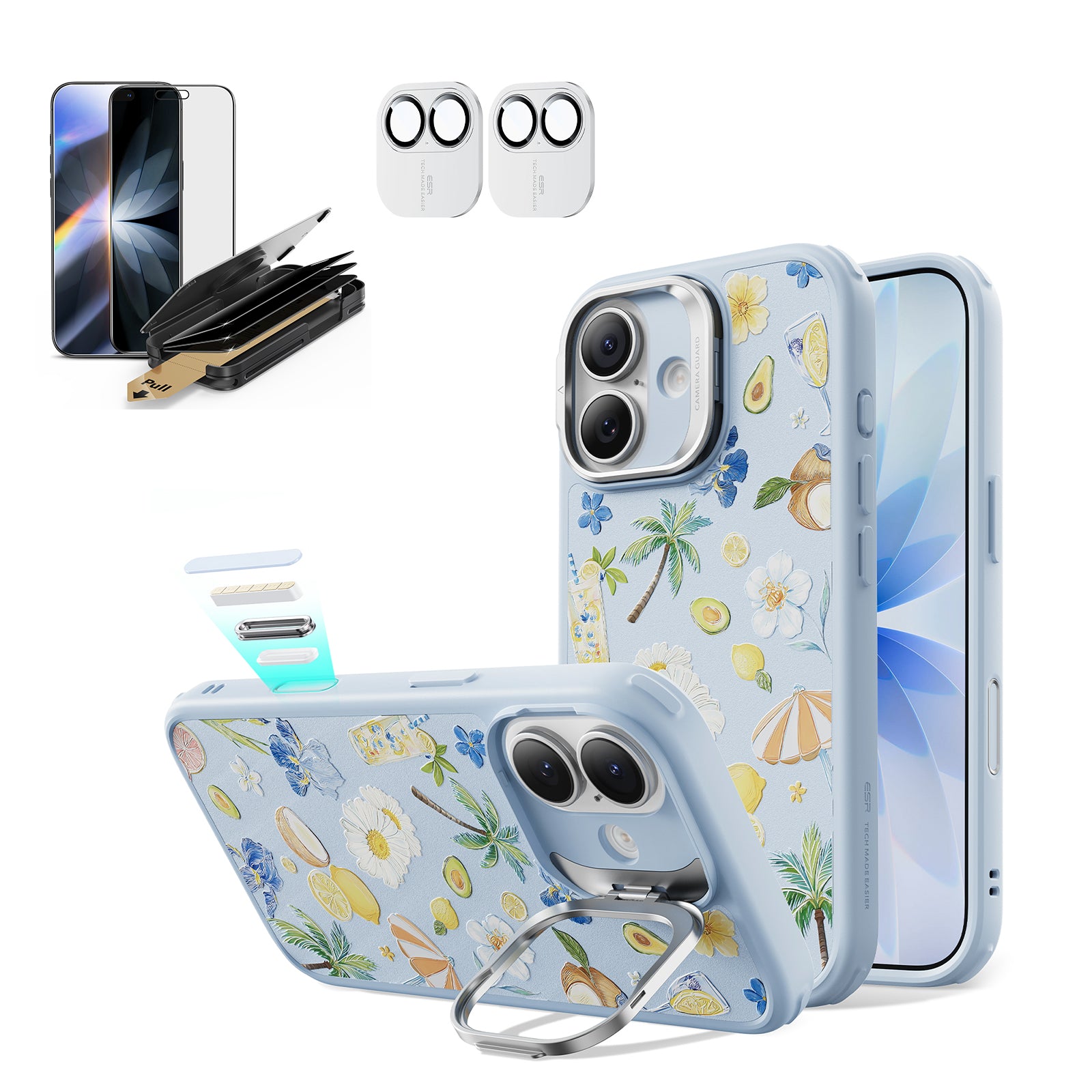 iPhone 17 Bundle Classic Hybrid Magnetic Case (Stash Stand) and Armorite Pro Privacy Screen Protector - Tropical Paradise  Product type