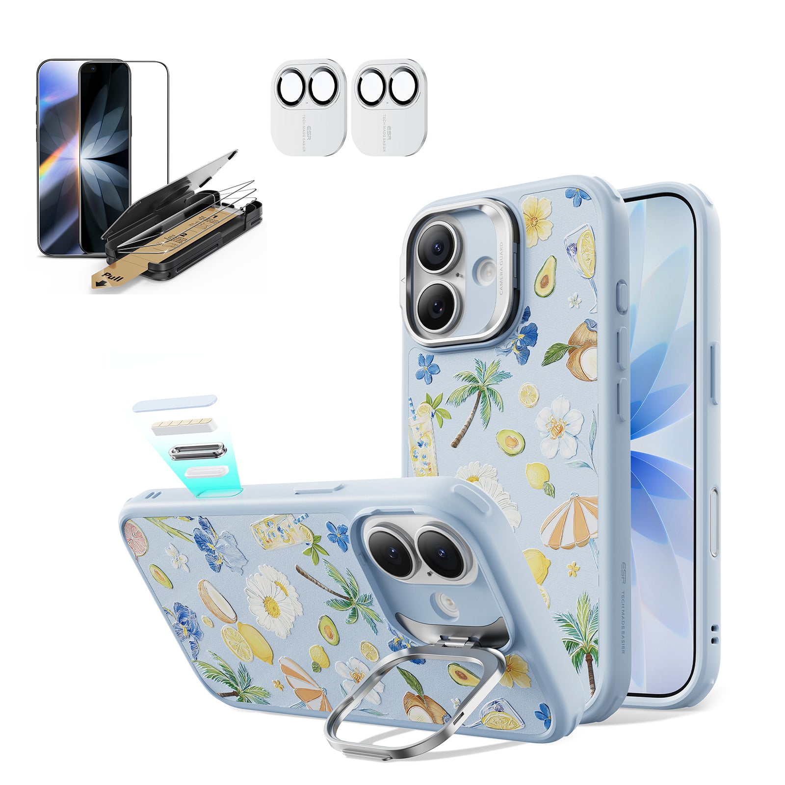 iPhone 17 Bundle Classic Hybrid Magnetic Case (Camera Control, Stash Stand) and Armorite Pro Screen Protector - Tropical Paradise  Product type