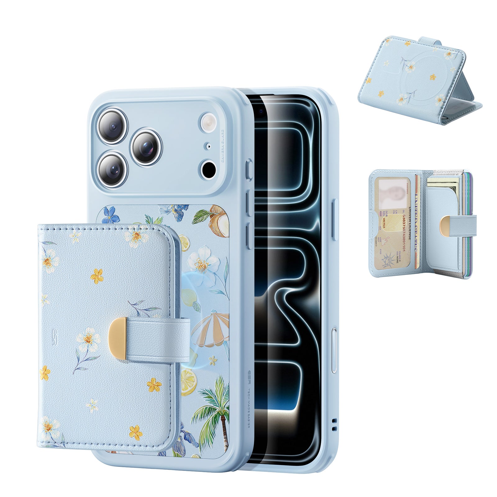 iPhone 17 Pro Max Classic Hybrid Magnetic Case (Camera Control) & Aura Clutch Magnetic Wallet - Tropical Paradise  Product type