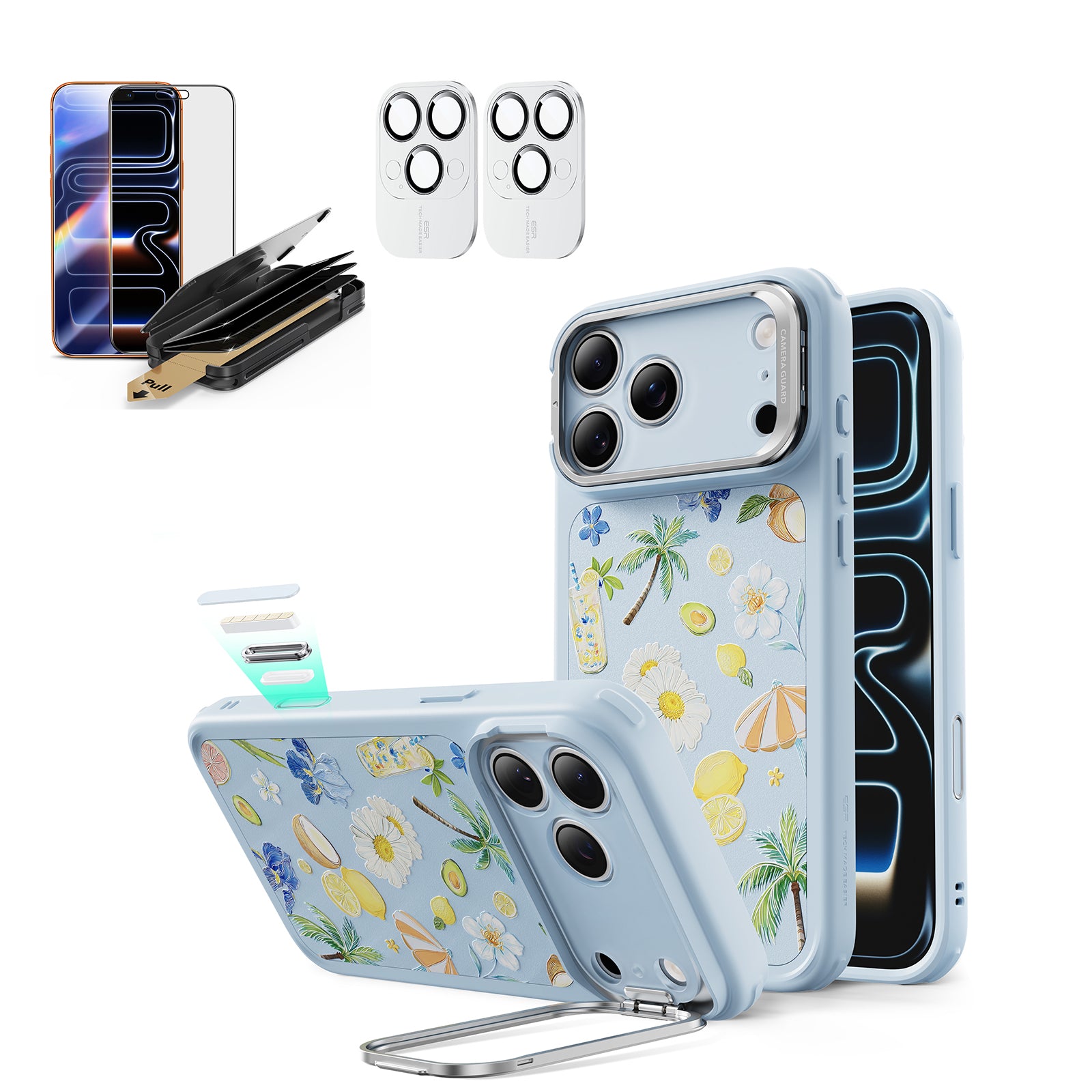 iPhone 17 Pro Max Bundle Classic Hybrid Magnetic Case (Stash Stand) and Armorite Pro Privacy Screen Protector - Tropical Paradise  Product type
