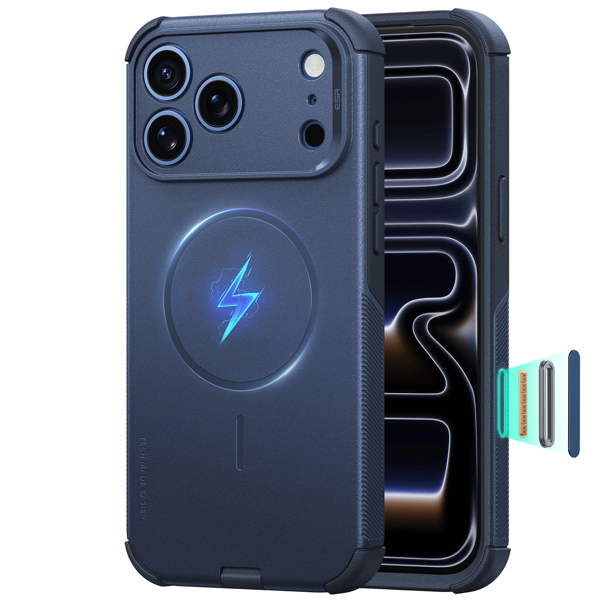 iPhone 18 Pro Max Cyber Tough Magnetic Case with Camera Control - Navy Blue  Product type