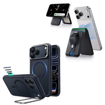 iPhone 18 Pro Max用Classic ハイブリッドマグネットケース カメラコントロールカバー、Flexスタンド付き＆Geoウォレットスタンド - フロステッドブルー  Product type