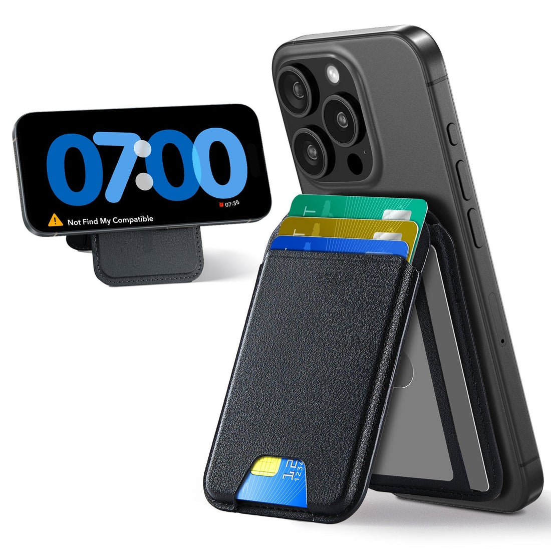 Classic Magnetic Wallet Stand for 5 cards - Midnight Black  Product type