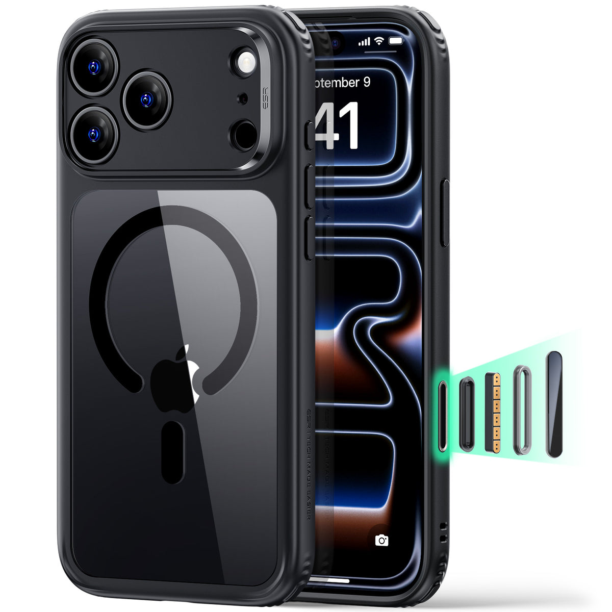 iPhone 18 Pro Classic Hybrid Magnetic Case with Camera Control - Clear Black  Product type