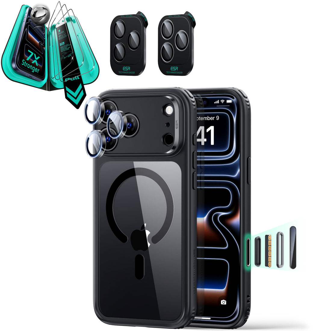 iPhone 18 Pro Bundle Classic Hybrid Magnetic Case & Armorite®️ Screen Protector - Clear Black  Product type