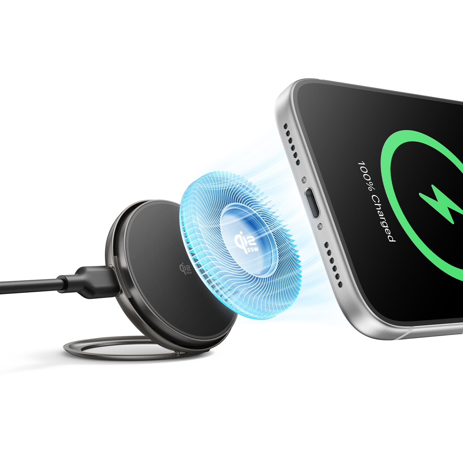 Cyclone 25W マグネット充電パッド CryoBoost冷却ファン搭載 ブラック 1 枚入り
