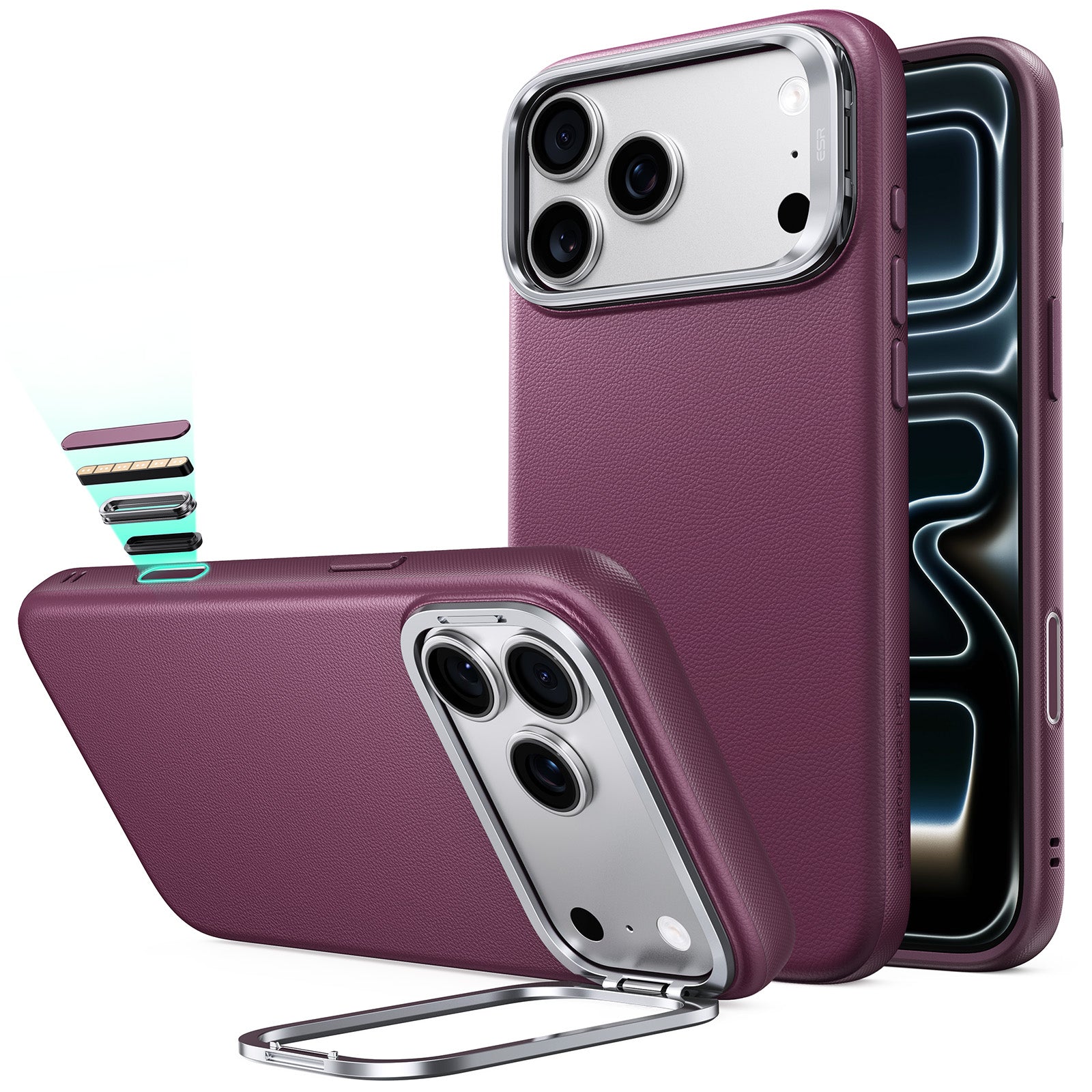 iPhone 17 Pro Atelier Magnetic Case with Camera Control and Flex Stand - Deep Burgundy  Product type