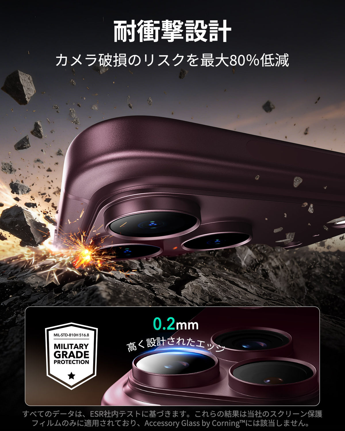 iPhone 18 Pro Max Armorite® Pro Camera Lens Protector (Full Coverage) - Deep Burgundy  Product type