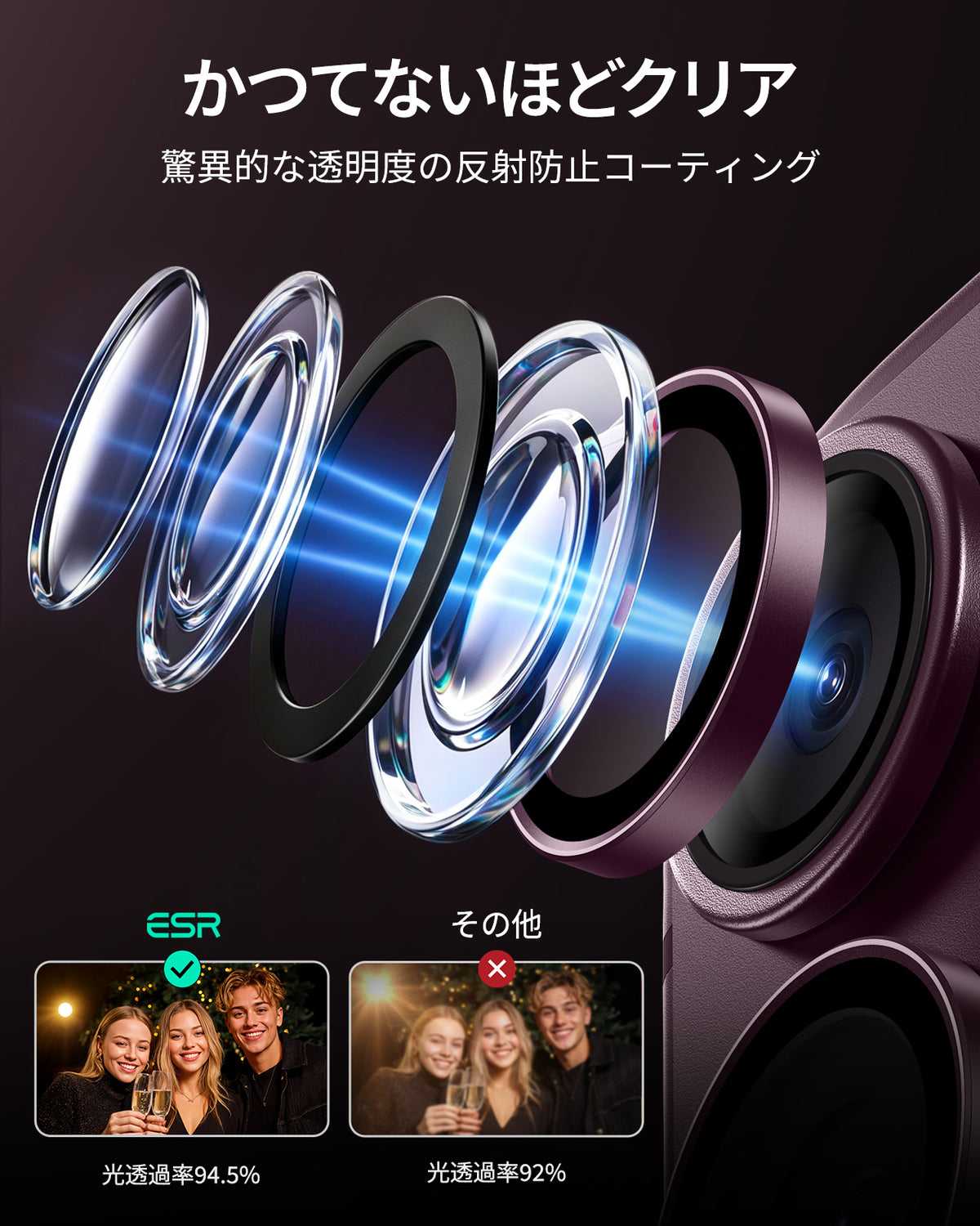 iPhone 18 Pro/Pro Max Armorite® Camera Lens Protector - Deep Burgundy  Product type