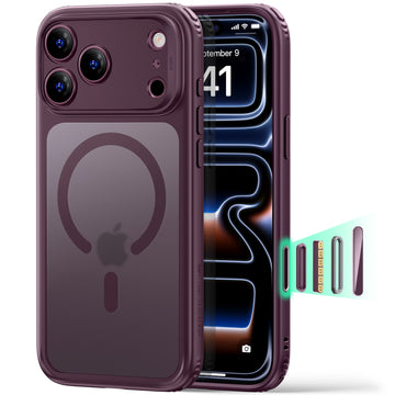 iPhone 18 Pro Max Classic Hybrid Magnetic Case with Camera Control - Frosted Deep Burgundy  Product type