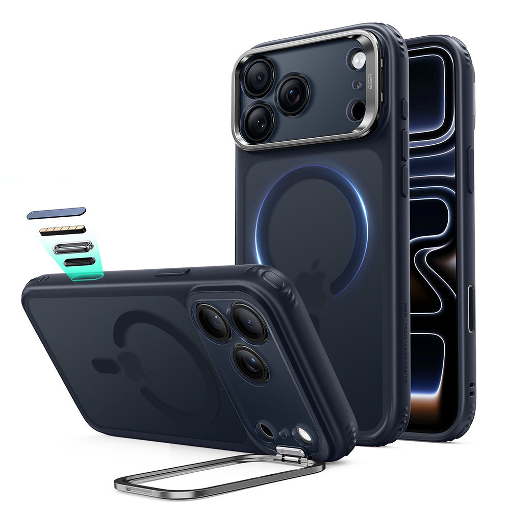 iPhone 18 Pro Max Classic Hybrid Magnetic Case with Camera Control and Flex Stand - Frosted Blue  Product type