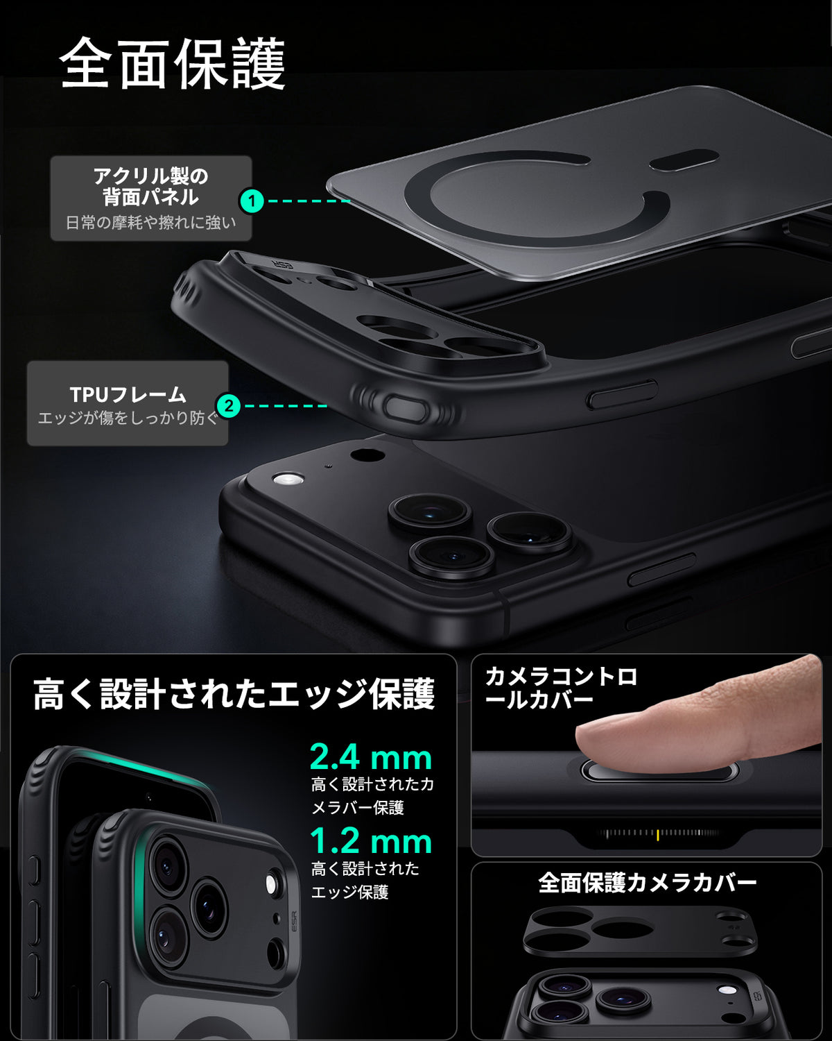 iPhone 18 Pro Classic Hybrid Magnetic Case with Camera Control - Frosted Black  Product type