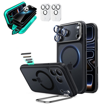 iPhone 18 Pro Bundle Classic Hybrid Magnetic Case with Camera Control and Flex Stand, Plus Armorite®️ Privacy Screen Protector - Frosted Black  Product type