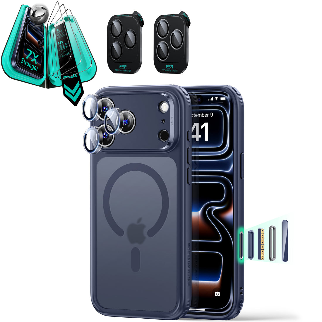 iPhone 18 Pro Max Bundle Classic Hybrid Magnetic Case & Armorite®️ Screen Protector - Frosted Blue  Product type