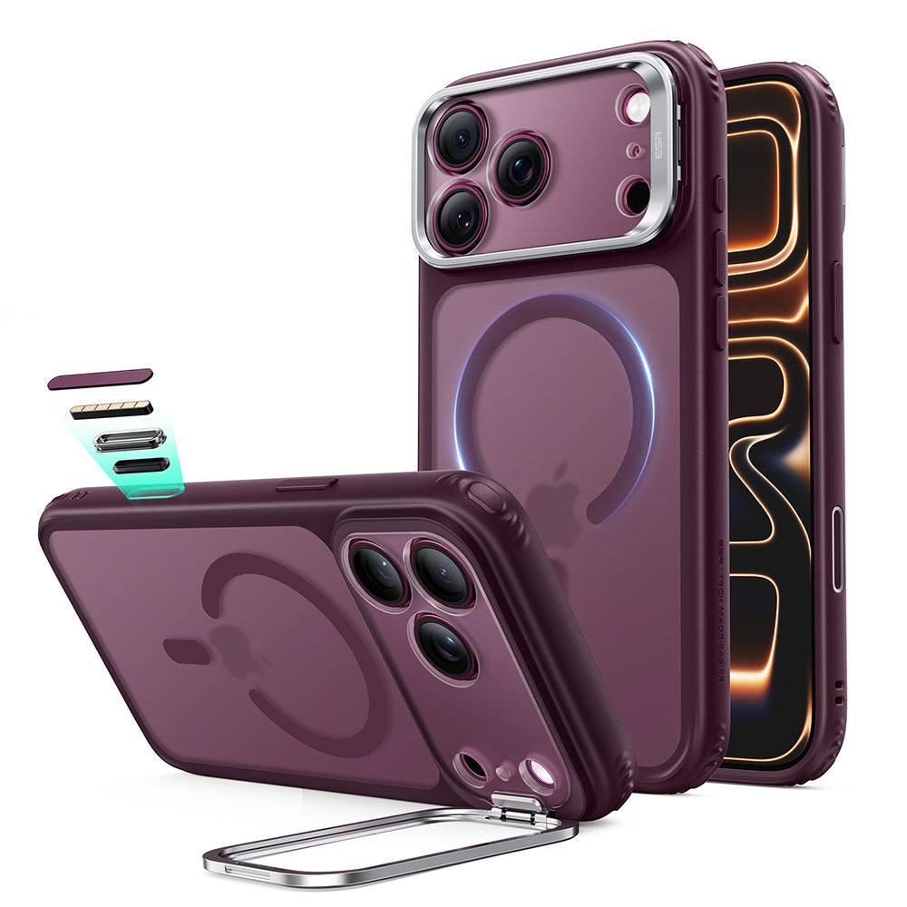iPhone 18 Pro Classic Hybrid Magnetic Case with Camera Control and Flex Stand - Frosted Deep Burgundy  Product type