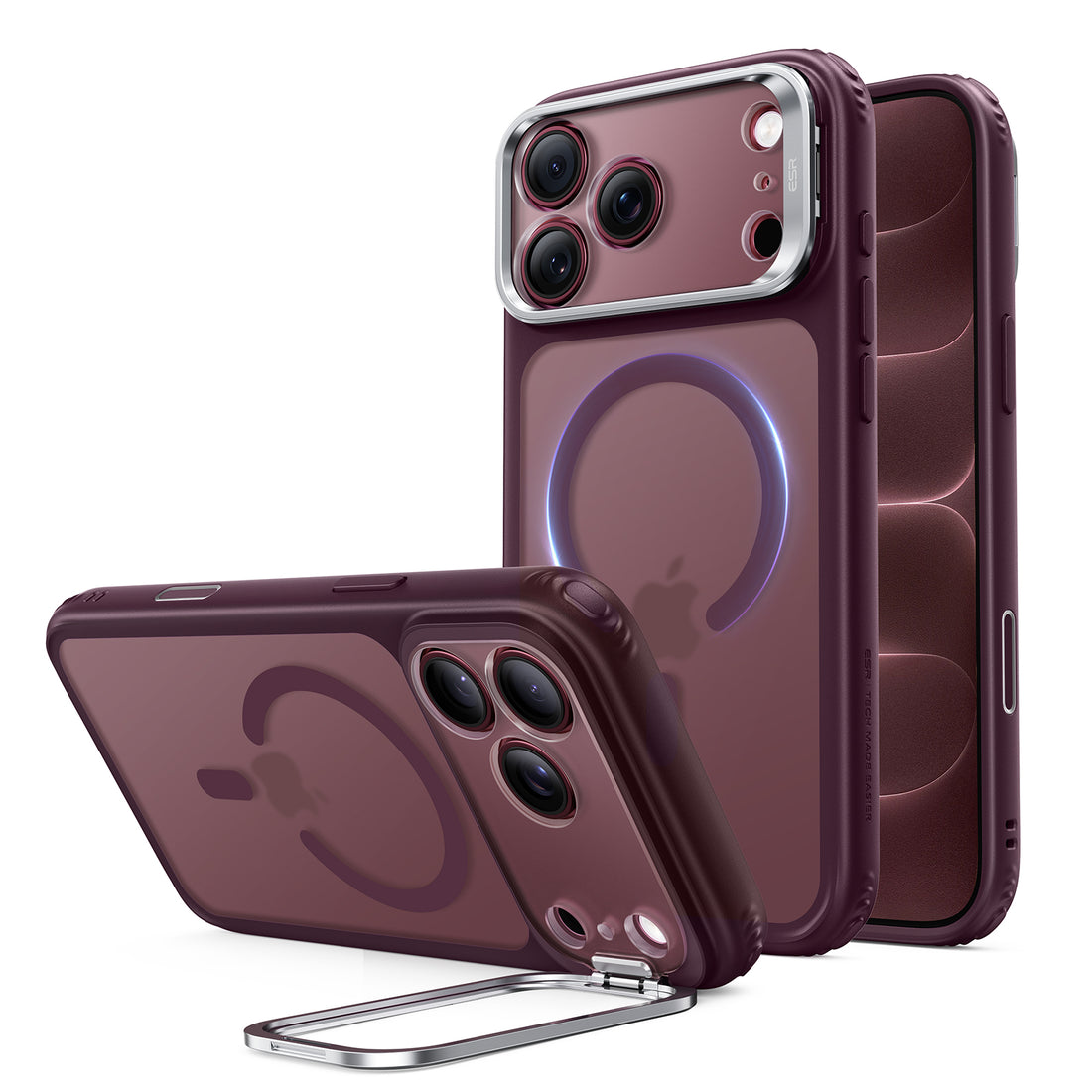 iPhone 18 Pro用 Classic ハイブリッドマグネットケース　カメラコントロールカバー、Flexスタンド付き - フロストディープバーガンディ  Product type