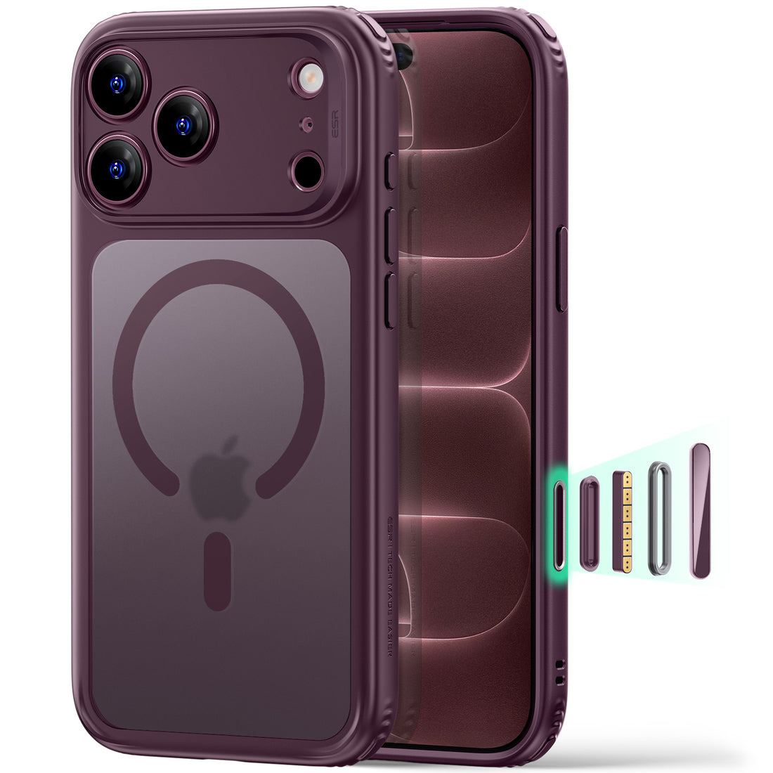 iPhone 18 Pro Max用 Classic ハイブリッドマグネットケース　カメラコントロールカバー付き - フロストディープバーガンディ  Product type