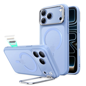 iPhone 18 Pro Max Classic Hybrid Magnetic Case with Camera Control and Flex Stand - Frosted Misty Blue  Product type