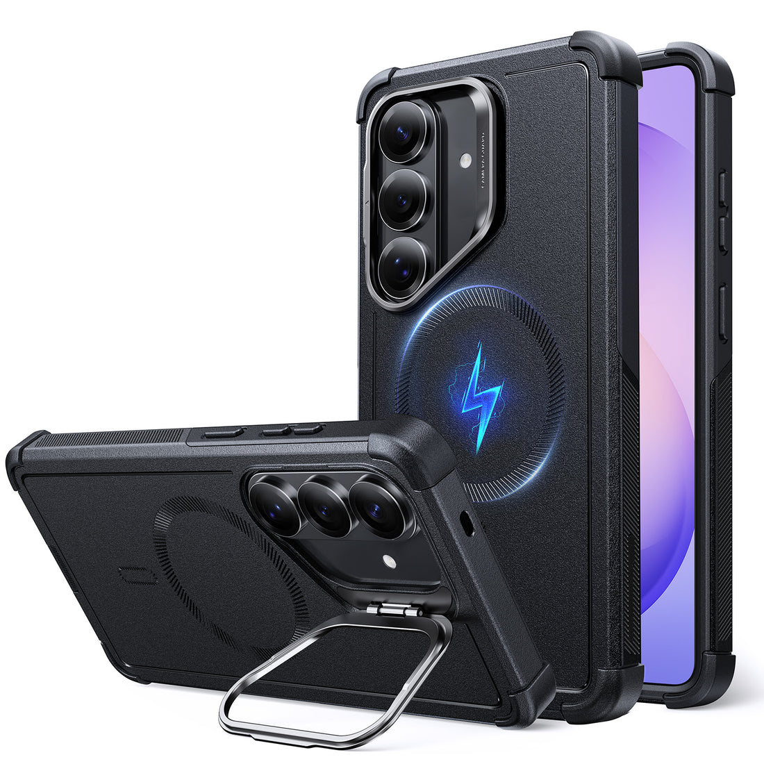 Galaxy S26 Cyber Tough Magnetic Case (Stash Stand) - Black  Product type