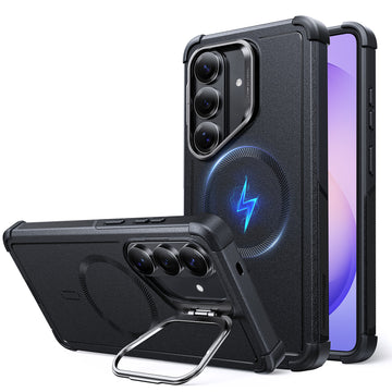 Galaxy S26 Cyber Tough Magnetic Case (Stash Stand) - Black  Product type