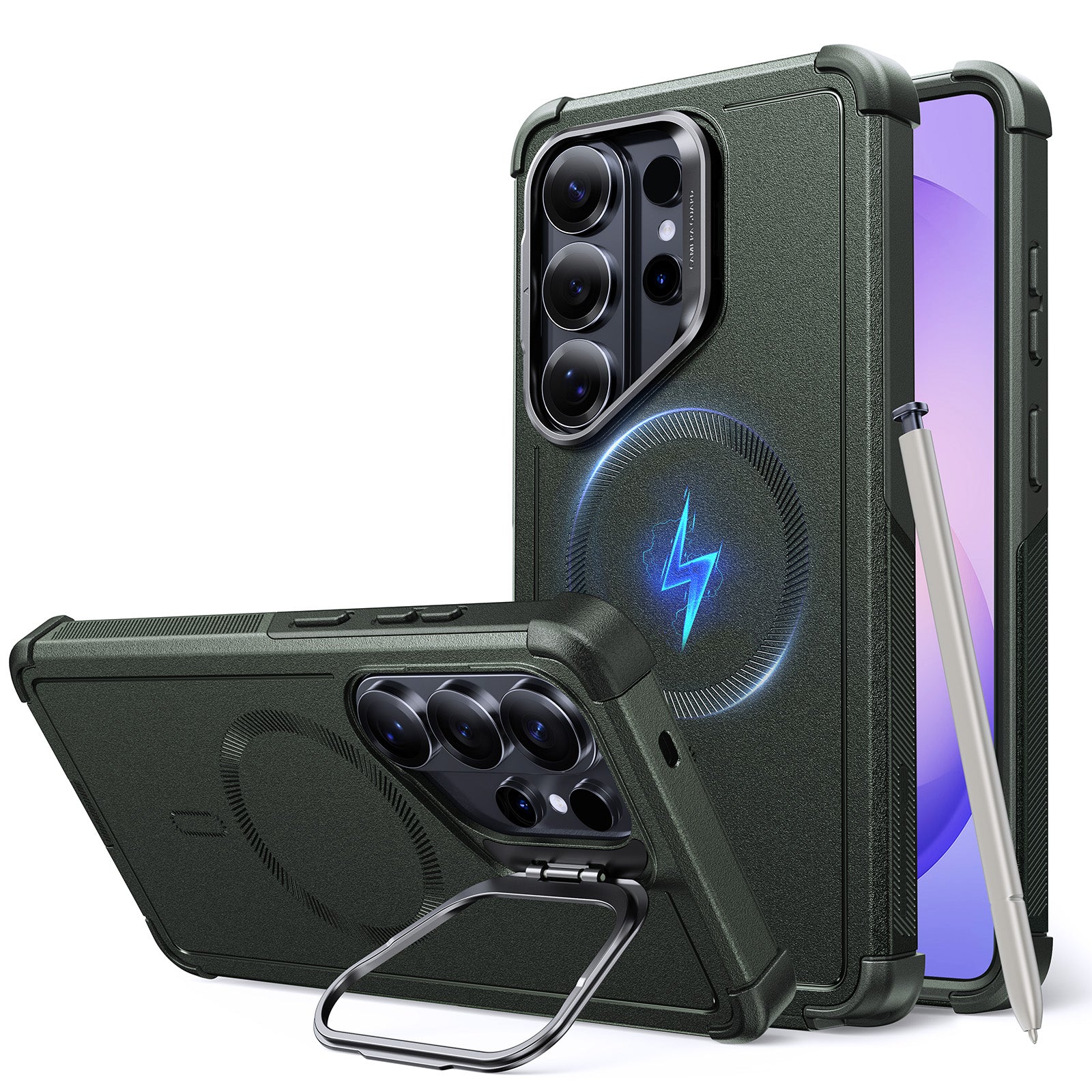 Galaxy S26 Ultra Cyber Tough Magnetic Case (Stash Stand) - Olive Green  Product type