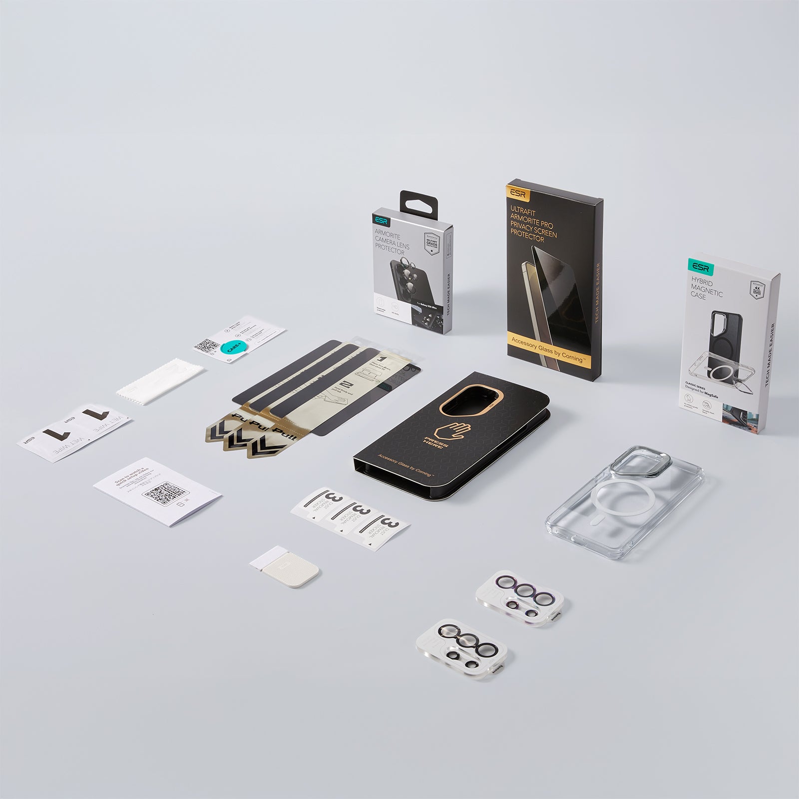 Galaxy S26 Ultra Bundle Classic Hybrid Magnetic Case (Stash Stand) and Armorite® Pro Privacy Screen Protector - Frosted Blue  Product type