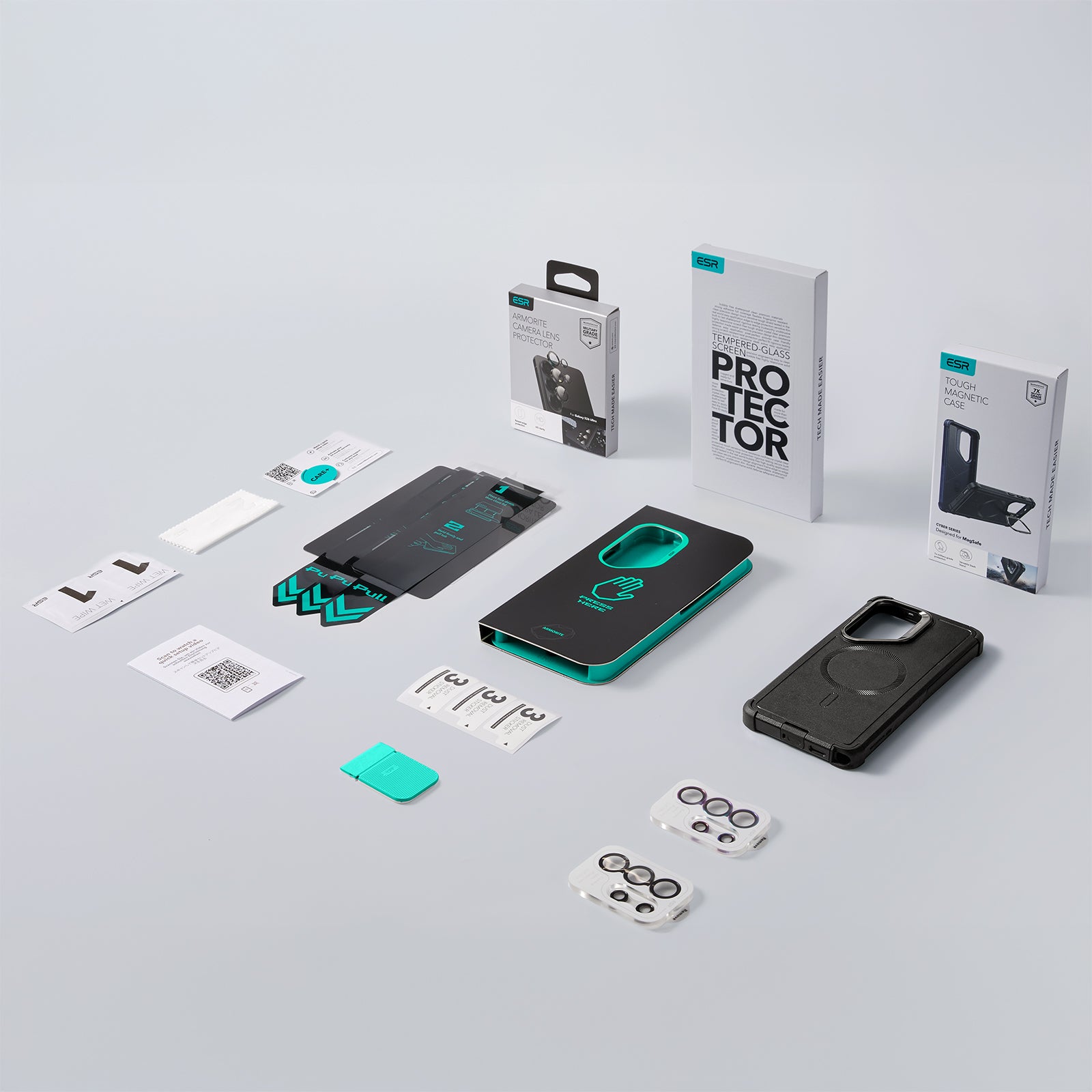 Galaxy S26 Ultra Bundle Cyber Tough Magnetic Case (Stash Stand) and Armorite® Privacy Screen Protector - Navy Blue  Product type