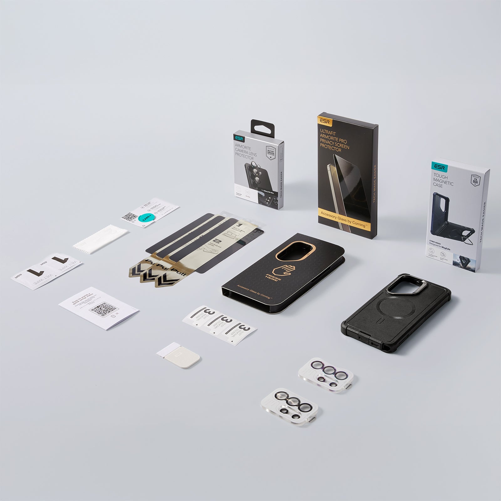 Galaxy S26 Ultra Bundle Cyber Tough Magnetic Case (Stash Stand) and Armorite® Pro Privacy Screen Protector - Navy Blue  Product type