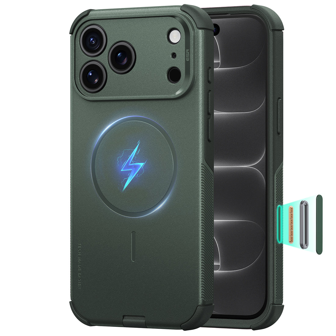iPhone 18 Pro用 Cyber Toughマグネットケース　カメラコントロールカバー付き - オリーブグリーン  Product type