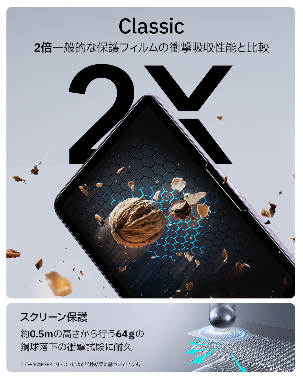 iPad mini (A19 Pro)用 UltraFit Classic スクリーン保護フィルム - 2枚入り  Product type