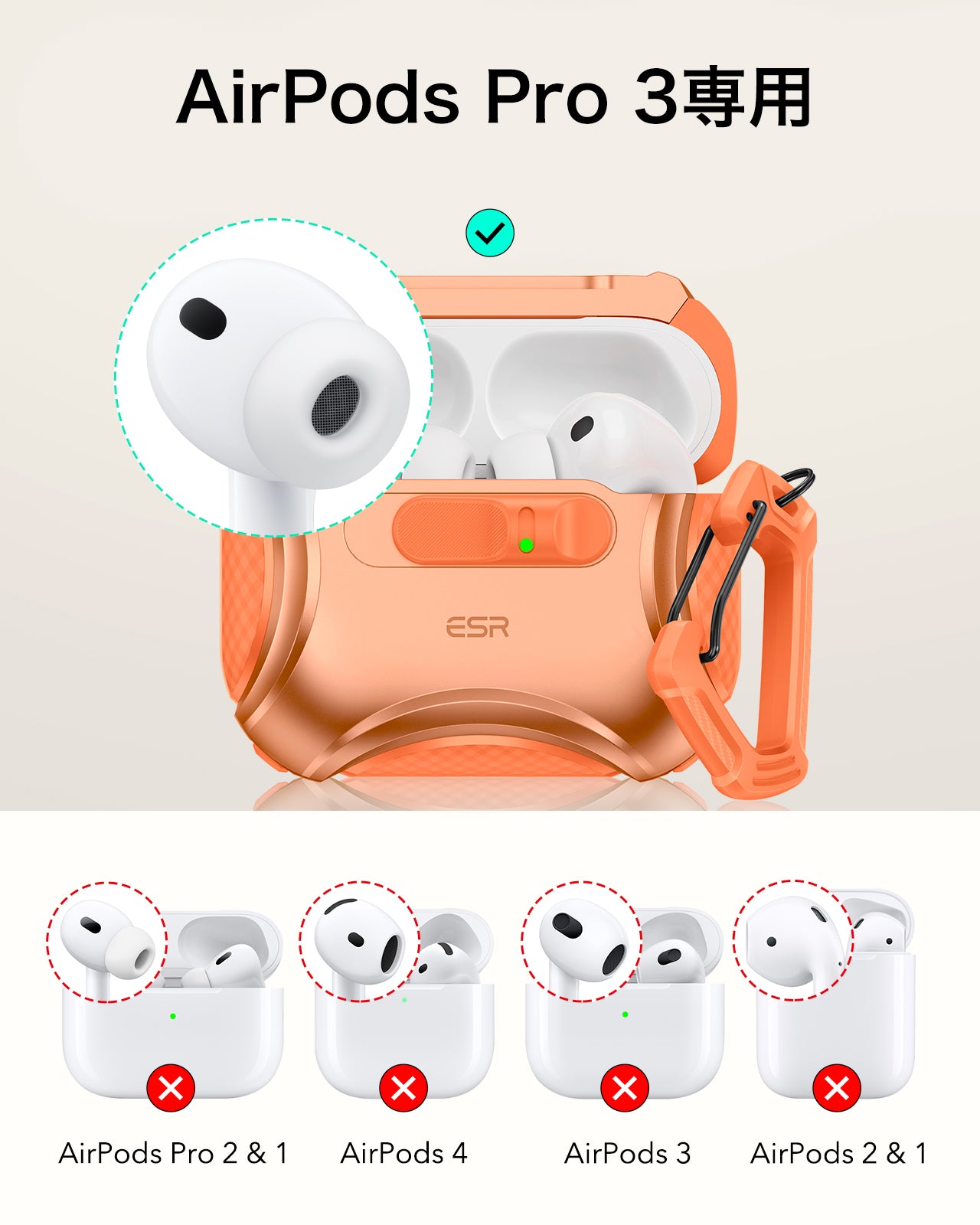 AirPods Pro 3 Cyber FlickLock Magnetic Case - Orange  Product type