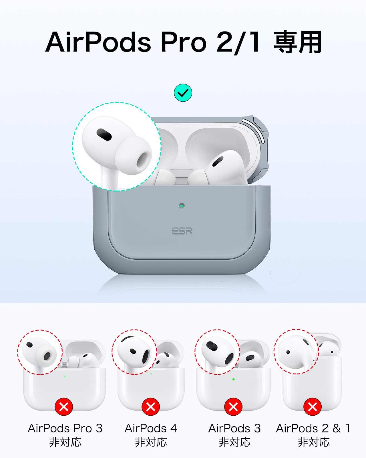 AirPods Pro (2023/2022/2019) Orbit Hybrid Case (HaloLock) - Gray  Product type