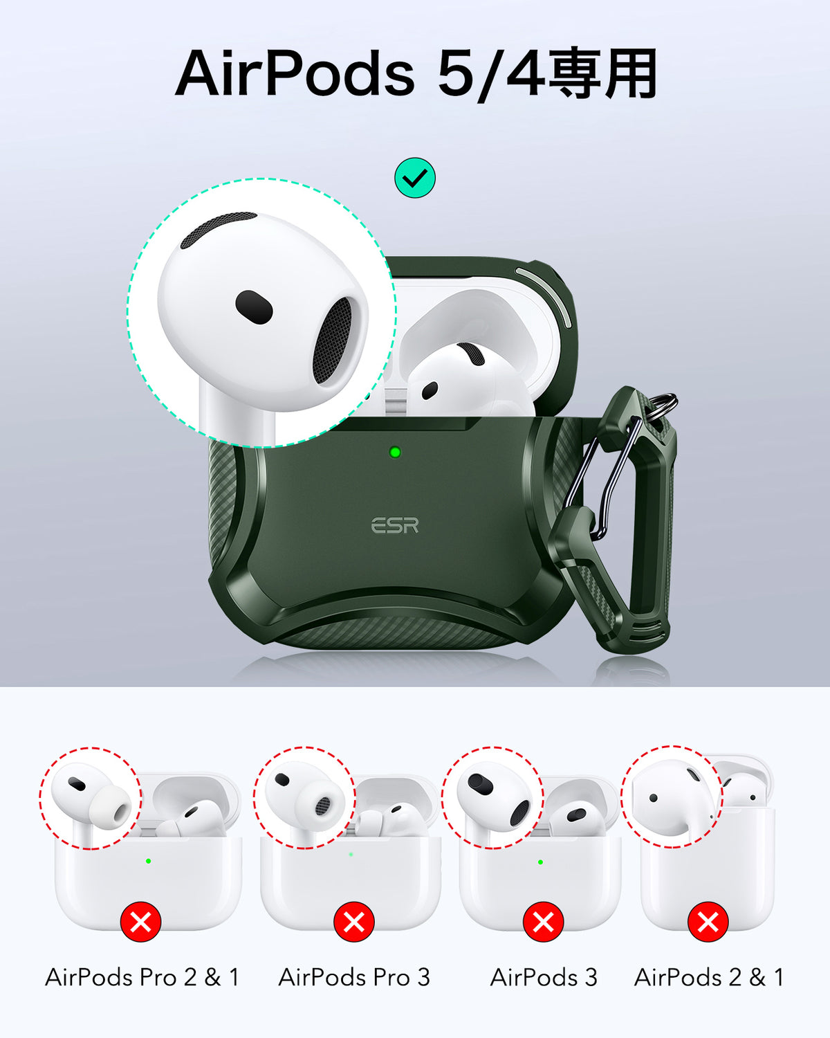 AirPods 5 Cyber Tough Magnetic Case - Green  Product type
