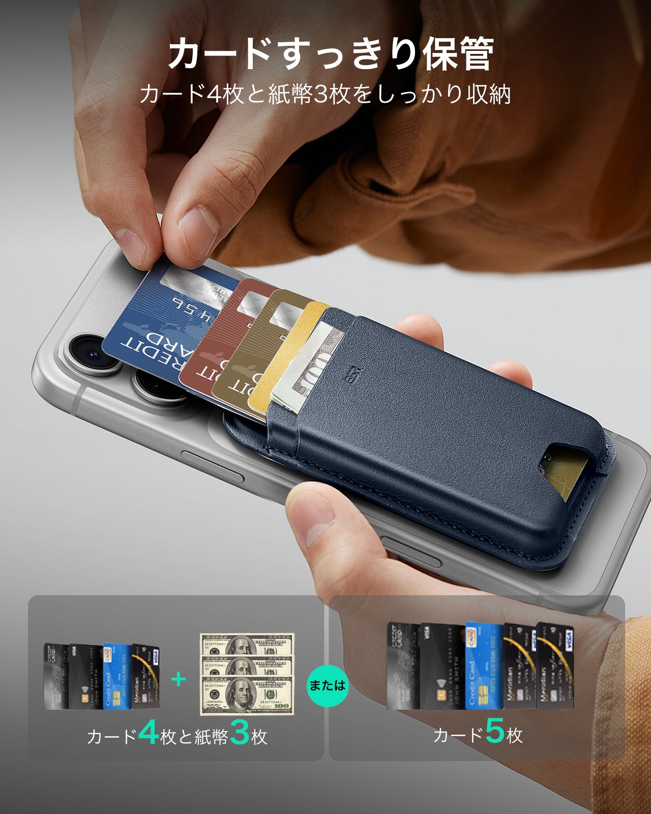 マグネットウォレット（HaloLock）ダークブルー  Product type