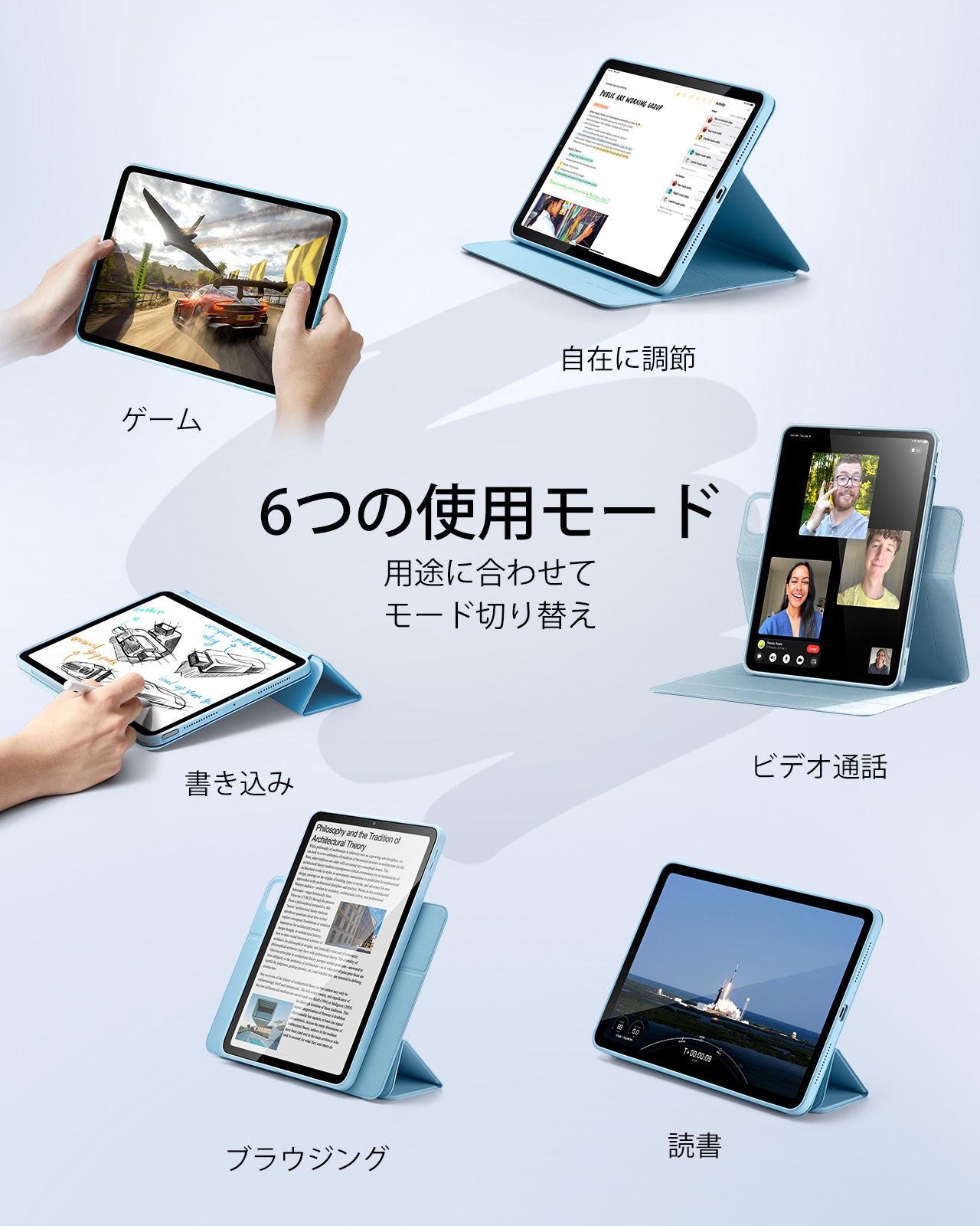 iPad Air 11インチ (M4) 2026 Reboundハイブリッドケース 360 - スカイブルー  Product type