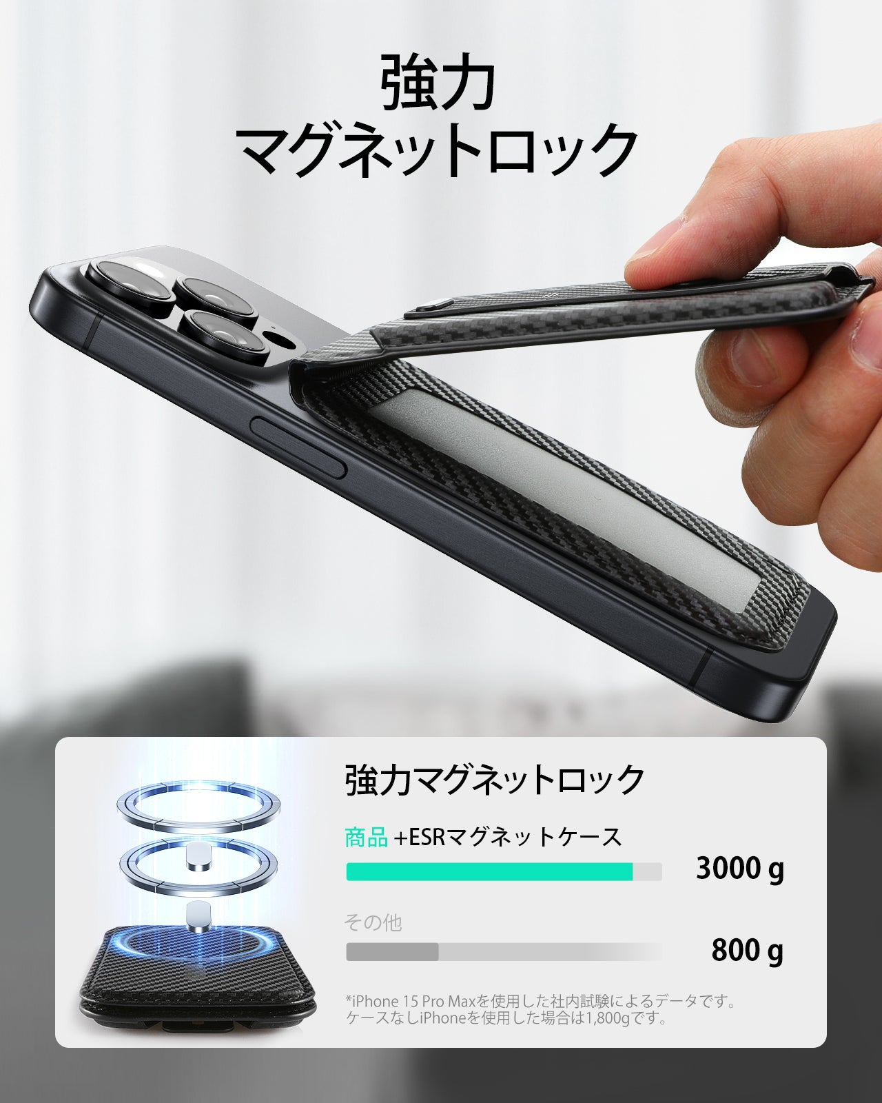 Grip ウォレットスタンド（HaloLock）ブラックカーボンファイバー  Product type