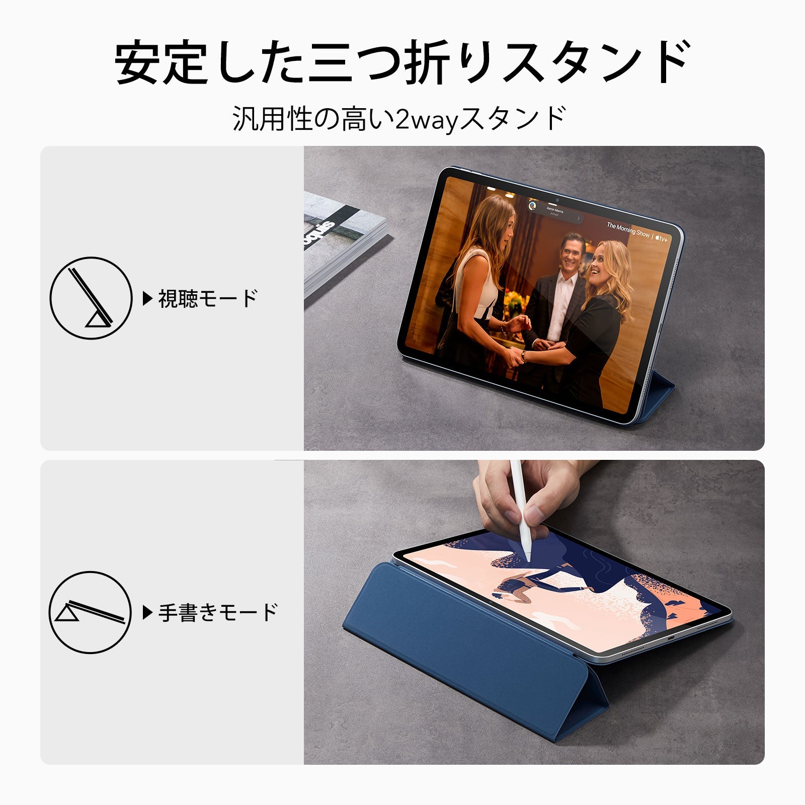 iPad 11“ (A16, 2025)/10th Generation Rebound Magnetic Case - Navy Blue  Product type