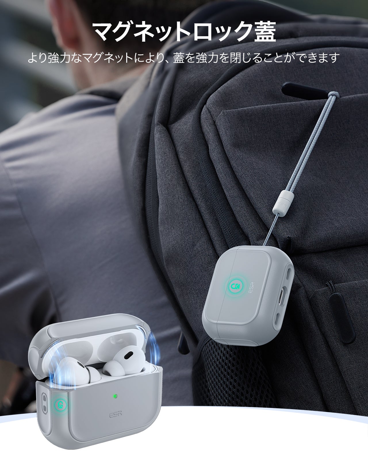 AirPods Pro (2023/2022/2019) Orbit Hybrid Case (HaloLock) - Gray  Product type