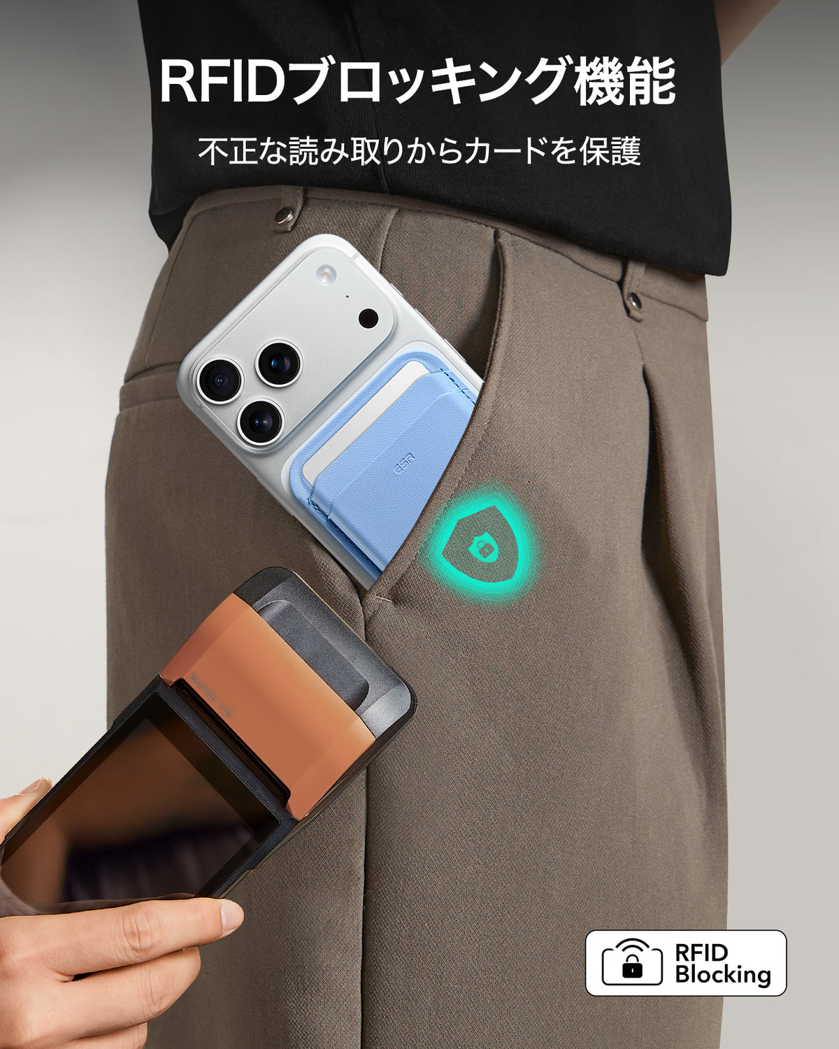 マグネットウォレット（HaloLock）ライトブルー  Product type
