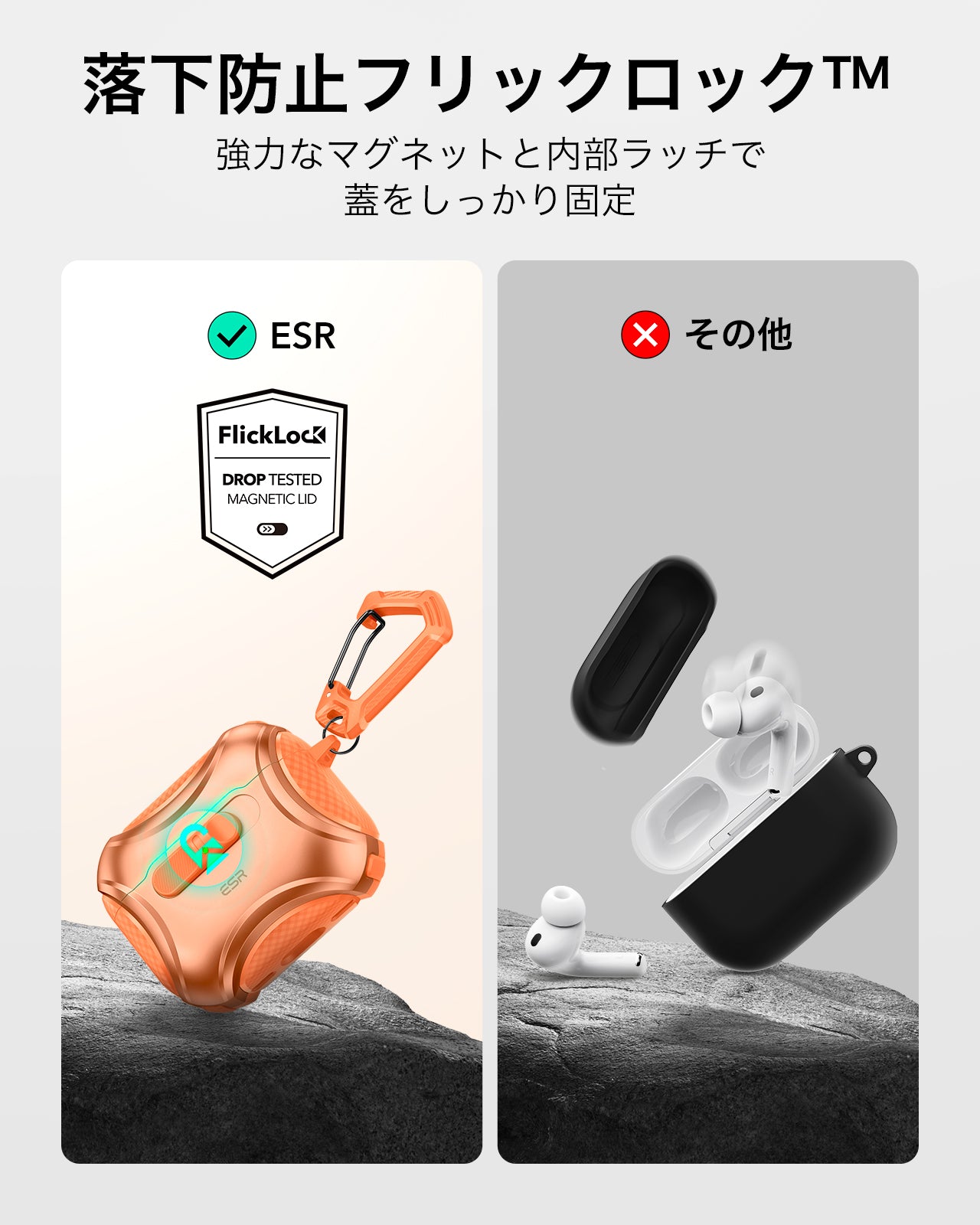 AirPods Pro 3 Cyber FlickLock Magnetic Case - Orange  Product type
