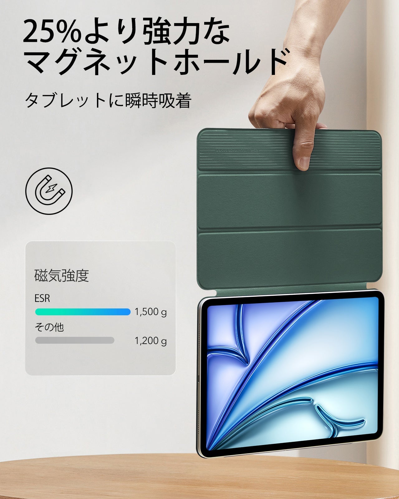 iPad Air 11″ (2025) Rebound Magnetic Case - Green  Product type