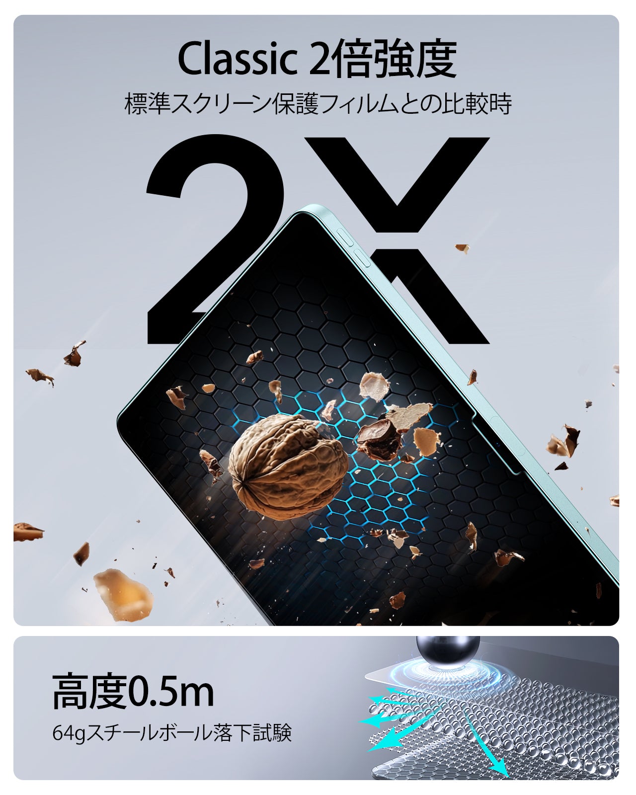 iPad Air 11インチ (M4) 2026 UltraFit Classic スクリーン保護フィルム - 2枚入り  Product type