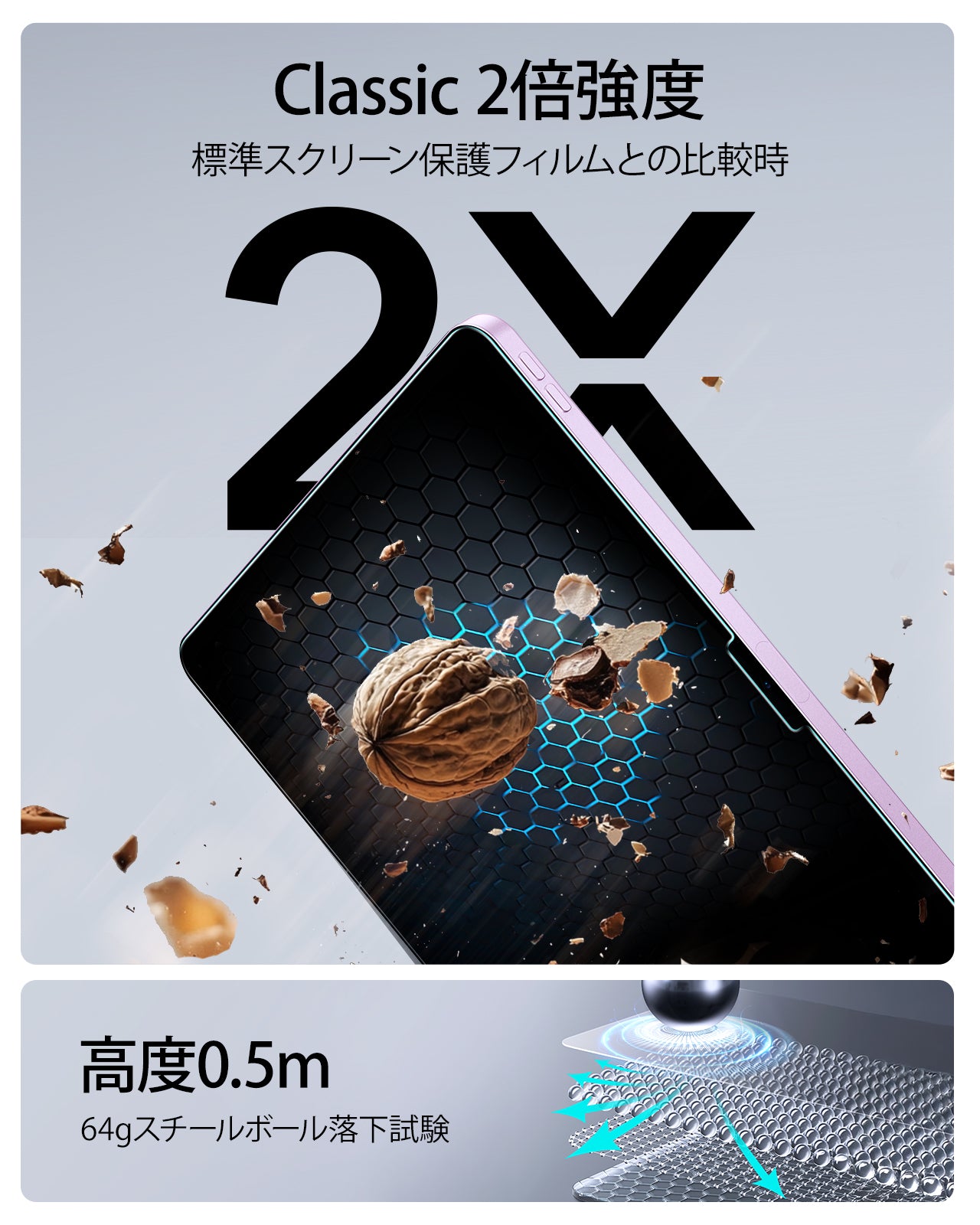 iPad Air 13インチ (M4) 2026 UltraFit Classic スクリーン保護フィルム - 2枚入り  Product type