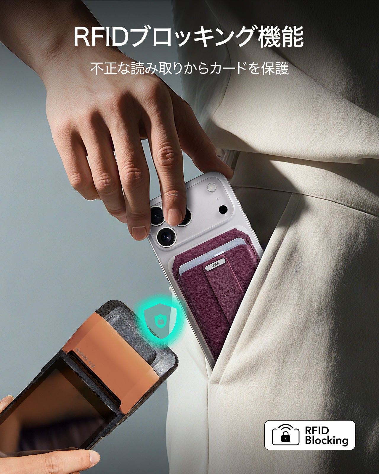Geo マグネットウォレット（Grip） - バーガンディ  Product type