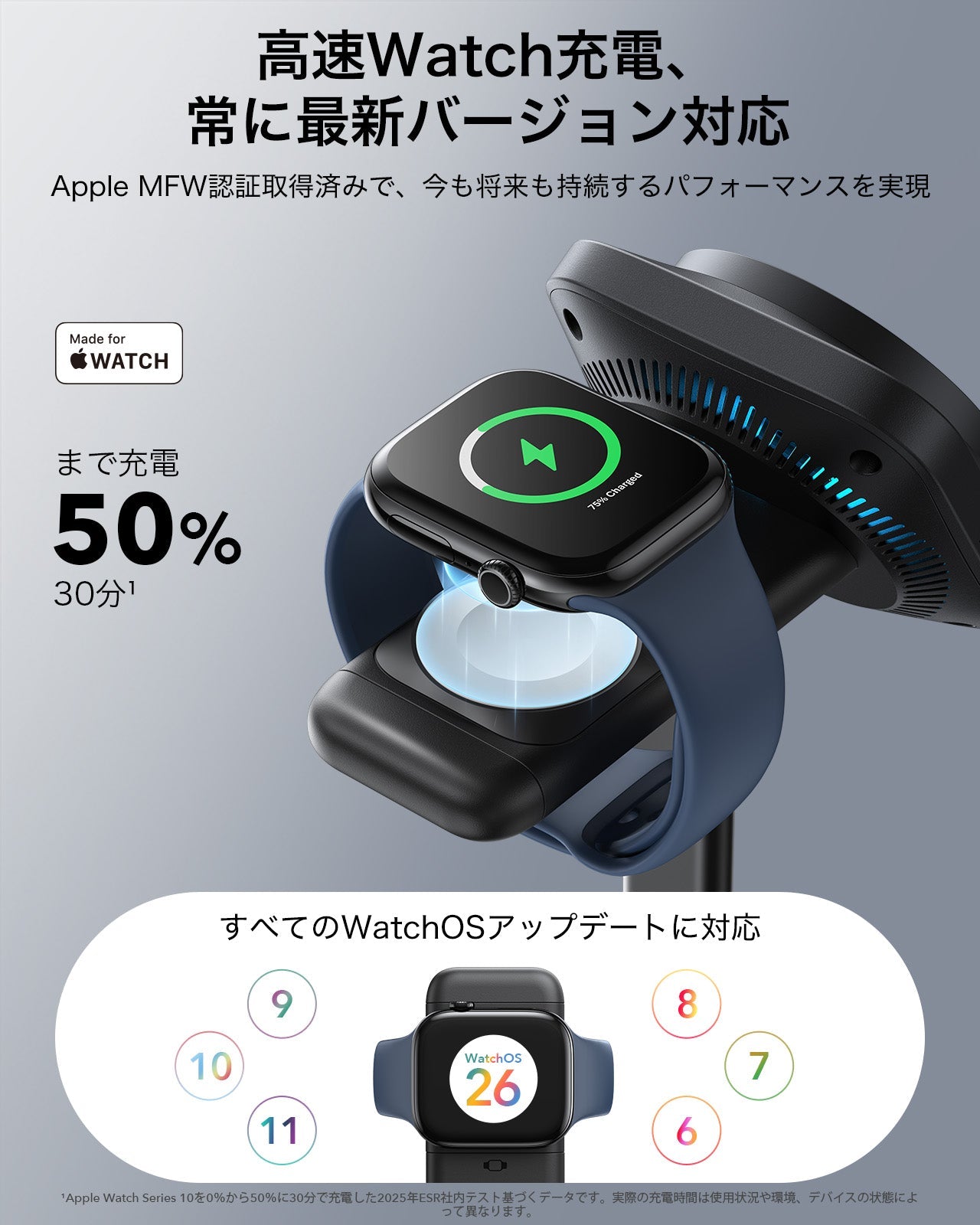 CryoBoost 3-in-1 Magnetic Charging Station (25W, Qi2.2)  - JP Plug–Black  Product type