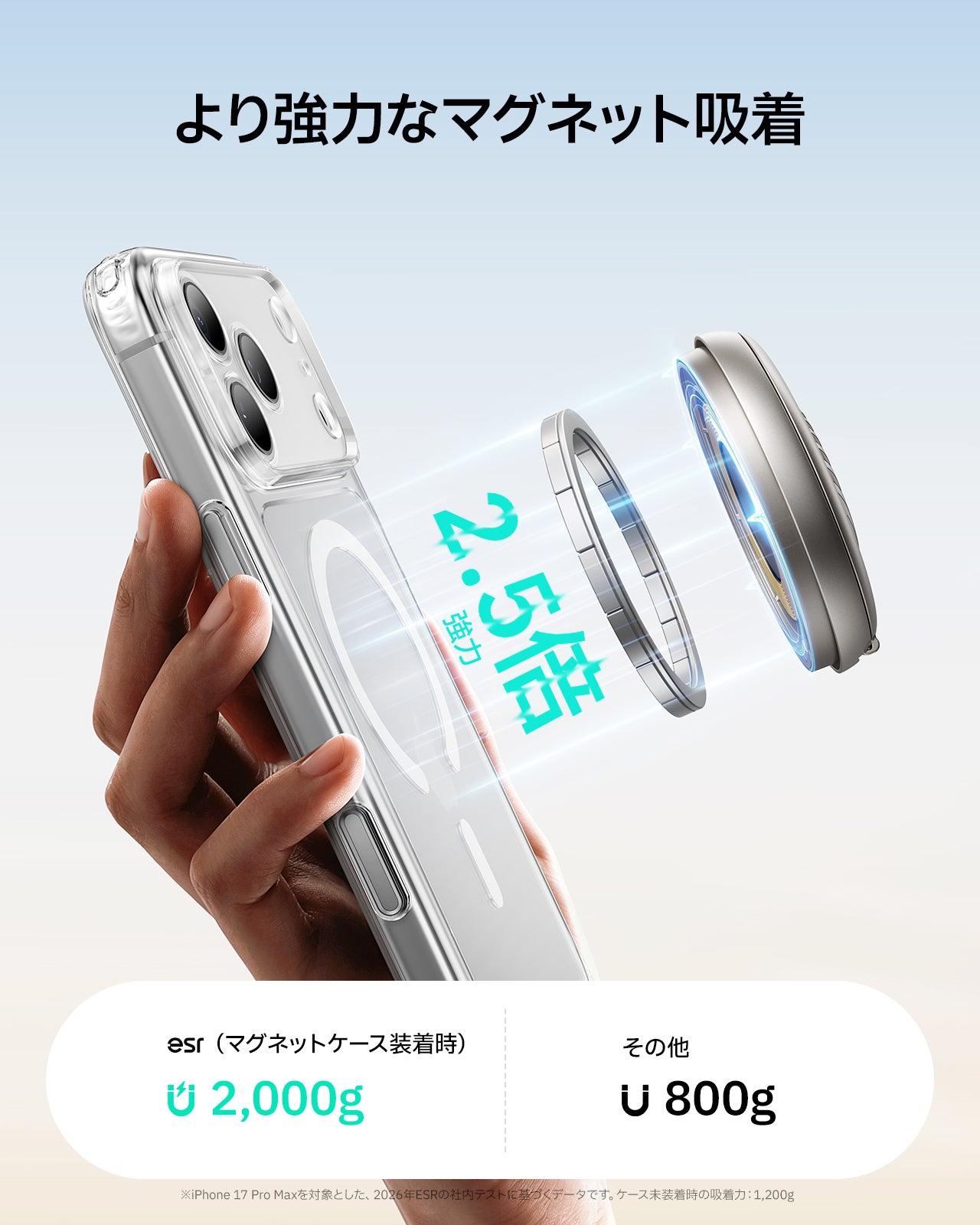 ESR Cyclone 25W マグネット充電パッド CryoBoost冷却ファン搭載 シルバー 1 枚入りKF1
